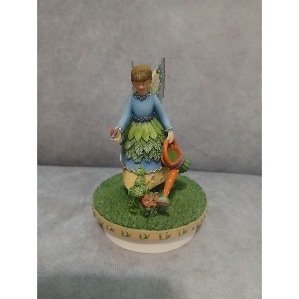 Our America Garden Fairy Figurine Winged Sprite with Watering Can Resin Decor